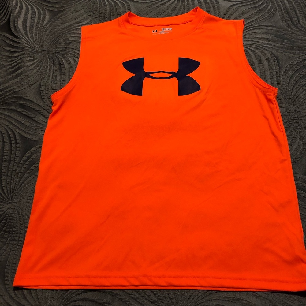 EUC Boys Under Armour YXL Muscle Shirt heatgear 🍊